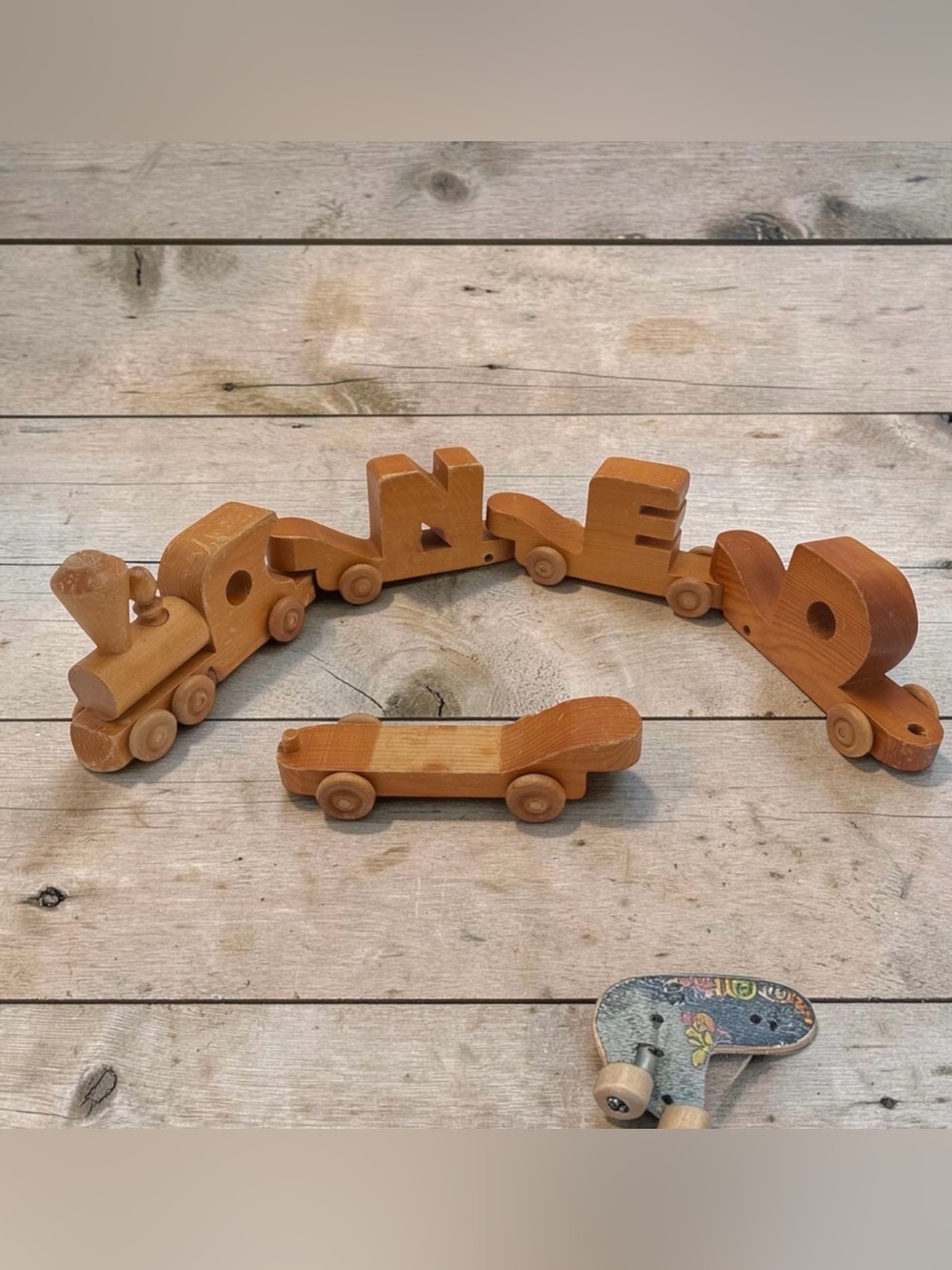 Vintage Virginia Beach VA Ingle’s Handcrafted Wooden Train Set Handmade Wood Toy